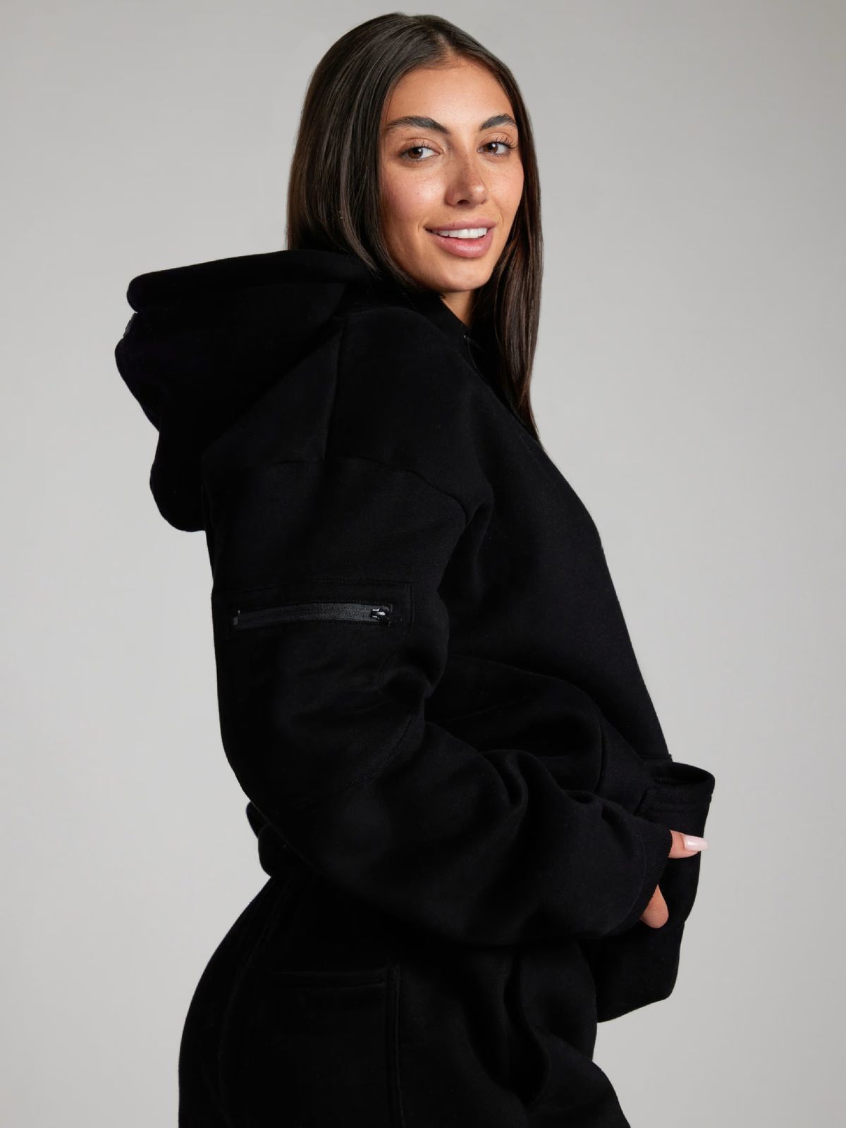 Women's Clothing Autumn And Winter Solid Color Pullover Hooded Sweater Wearing Eye Mask Trousers Set Sweater Two-piece Set Women_ecoleips.com