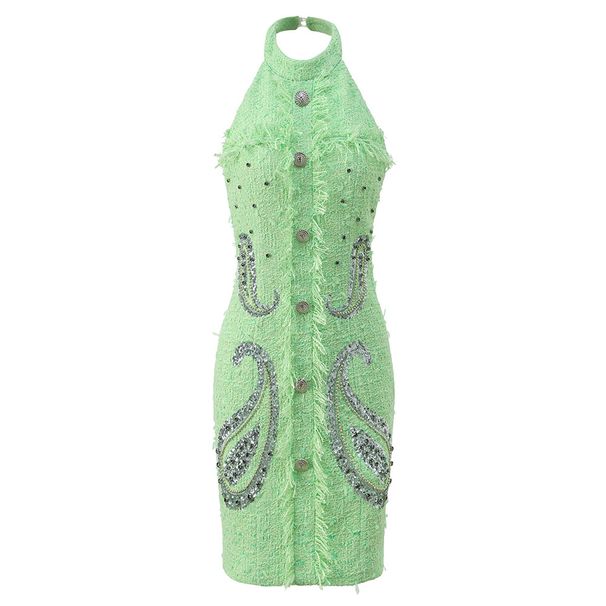 Women's Clothing Autumn And Winter Heavy Duty Dress Halter Neck Backless Small Sexy Dress Short Skirt_ecoleips.com