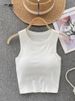 SINGREINY Sleeveless Knit Top Women Backless Korean Bra O Neck Solid Elastic Waist Ladies Elegant Fashion Casual Crop Top_ecoleips.com