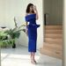 Women's Clothing One Shoulder Dress Two Piece Set Ruffled Hip Dress_ecoleips.com