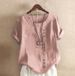 Women's Plus Size Cotton And Linen Top Casual Loose Fit Pure Cotton T-Shirt Comfortable Breathable Summer Clothing_ecoleips.com