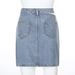 New Style One-Sided Hollow Out High Waist Slimming Casual Bodycon Denim Short Skirt For Women_ecoleips.com