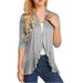 Women's Solid Color Knit Cardigan Slim Fit Open Front Cover-Up White Wine Red Navy Lightweight Polyester Blend for Spring And Fall_ecoleips.com