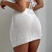 Women's Clothing Beach Vacation Skirt Knitted Hollow Hip Drawstring Sexy Perspective Beach Skirt_ecoleips.com