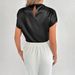 Women's Clothing Summer Satin Shirt Women's Fashionable Short Sleeved Blouse High End Style Top For Formal & Casual For Women_ecoleips.com