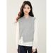 2025 Fall/Winter New Gray Simple Design High-End Round Neck Two-Piece Pullover Long Sleeve Sweatshirt For Women_ecoleips.com