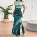 AD171 Cross-border Spring/summer New Sexy Fashion Satin Slim-fit Painted Slit Bodycon Dress_ecoleips.com