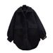 Women's Clothing Plus-Size Shearling-Look Jacket – Chic Hong Kong Style Coat (Coffee/Black, Slimming & Warm)_ecoleips.com