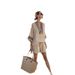 Women's V Neck Striped Casual Suit Loose Fit Summer Beach Two Piece Set European American Style Trendy Cross Border_ecoleips.com