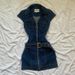 Spring And Summer New Spice Girl Retro Sleeveless Denim Dress Women's Niche Design Feeling Waist And Thin Slim Denim Skirt_ecoleips.com