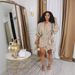 M3058 European And American Cross-Border Casual Solid Color Patchwork Ruched Strap Design V-Neck Wrap Dress_ecoleips.com