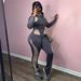 Women New Fashion Trend Casual Contrast Color Slim Fit Sports Elastic Long Sleeve Tops And Trousers Two Pieces Sets_ecoleips.com