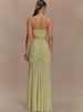 JULISSA MO Sexy Strapless See Through Lace Women Maxi Dress Green Backless Ruched Dress Summer Slim Elegant Party Evening Dress_ecoleips.com