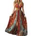 Summer New LN1640 Strapless Backless Suspender Dress European And American Style Retro Print Long Dress for Women_ecoleips.com