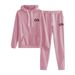 Women's Clothing Autumn/Winter Women's Sweatshirt Set Fleece Lined European American Style Sporty Casual Fashionable Versatile Print_ecoleips.com