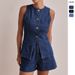 Women's Clothing High Waist Loose Fit Denim Shorts Set Sleeveless Spring Summer Design_ecoleips.com