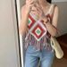 Ethnic Style Small Strap Travel Bohemian Super Fairy Tassel Vest For Women Summer New Vintage Top_ecoleips.com