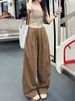 K Quick Drying Sports Pants, Women's New Product, High Waisted Loose Casual Pants, Hanging Straight Leg Wide Leg Pants_ecoleips.com