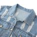 Women's Clothing Loose Ripped Sequined Denim Jacket One Piece Drop Shipping_ecoleips.com