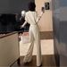 Casual Sports Suit For Women Summer Outfit 2025 New Style Youthful Slimming Fashionable High-Waisted Short Sleeve_ecoleips.com