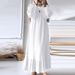 H716#Muslim Women's Clothing Abaya Spring Autumn Fashion Sleeve Long Solid Color Ruffle Hem Dress_ecoleips.com