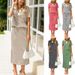 Women's Clothing Summer New Arrival Women's 2-Piece Set Casual Lapel T-Shirt And Slit Skirt_ecoleips.com