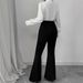 AD720 European And American Cross-border Spring/autumn 2025 New Fashion High-waisted Slim-fit Casual Drapey Flared Pants_ecoleips.com