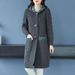 Women's Clothing Oversized Long Cardigan Sweater - Cozy Knit Open Front Coat With Hood, Thick Winter Loungewear (Camel, Grey, White, One Size)_ecoleips.com