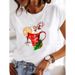 European And American New Year Merry Tree Christmas Gift Plus Size Round Neck Modified Short Sleeve T-Shirt For Women_ecoleips.com