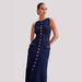 Women's Elegant Sleeveless Button Down Knit Bodycon Maxi Dress – Party Evening Gown_ecoleips.com