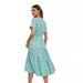 cross-border Supply European And American Women's Clothing 2026 Summer V-neck Printed Buttoned Waist-cinching_ecoleips.com