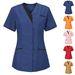 Beauty Salon Work Clothes Doctor Short Sleeve Tops V Neck Nurse Clothes Female Nursing Technician Clothes_ecoleips.com