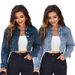 Women's Fringe Denim Jacket, Oversized Lapel Long Sleeve Coat, Bohemian Tassel Shacket For Casual Elegant Style_ecoleips.com