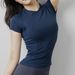 Women's Clothing Spring And Summer Fitness Running Short Sleeved Elastic Yoga Clothing Women's Breathable Slim T Shirt Spot_ecoleips.com