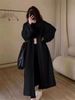 Oversized Longline Knit Cardigan | Thick & Cozy V-Neck Open Front Sweater For Women In Cream/Charcoal/Taupe_ecoleips.com