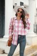 K Women's Long Sleeved New Plaid Button Up Shirt Top Jacket_ecoleips.com