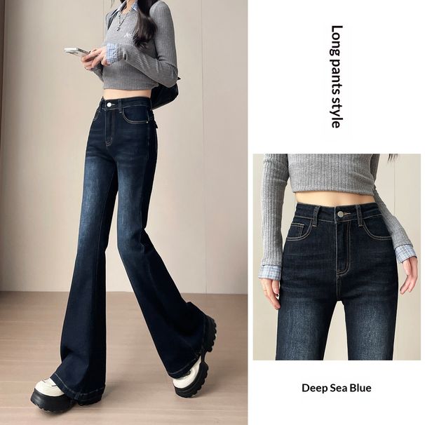 High-waisted, Non-tight-fitting, Slightly Flared Women's Jeans, 2025 Autumn Winter New Style, Slimming And Ultra-trendy_ecoleips.com