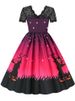 Women's Vintage Lace Halloween Dress Short Sleeve Elegant Evening Prom Costume 50s 60s Party Vintage Style_ecoleips.com