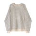 Sweatshirt For Autumn Loose Design Striped Top, Crew Neck Pullover, Long Sleeve T-Shirt_ecoleips.com