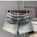 High-Waisted Slimming Denim Shorts for Women Lace Trim Bodycon Hot Pants Loose Fit Washed Style Perfect for Summer_ecoleips.com