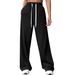 Women's High Waist Straight Leg Sweatpants Casual Joggers Elastic Cuff Athletic Lounge Pants for Fall Winter_ecoleips.com