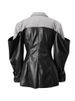 Coat Fashion PU Leather Patchwork Blazer Women's Lapel Slim Double Breasted Long Sleeves Suit Jacket Autumn New CQ02_ecoleips.com