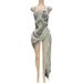 Women's Clothing black fashion sexy slim hip mini short silver tassel dance stage performance mini dress_ecoleips.com