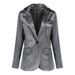 2025s Women's Top Coat Autumn And Winter New Solid Color Minimalist Gold Velvet Small Suit For Women_ecoleips.com