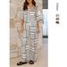 Women's Clothing Women's Fashion Casual Polo Collar Plaid Color Short Sleeved Suit_ecoleips.com
