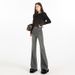 Orange Silk Women's Clothing#Retro High-waisted Micro-flared Jeans For Women, New American-style Stretch Slim-fit_ecoleips.com