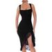 Women's Clothing Women's Clothing U Neck New Sexy Slim Mesh Splicing Suspender Dress Evening Dress Bandage_ecoleips.com