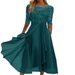 Women's Chiffon Lace Hollow Out Maxi Dress – Elegant Bridesmaid Evening Party Gown_ecoleips.com