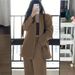2025 New Women's Spring Design Sense Niche Casual Suit Elegant Black Blazer Set_ecoleips.com