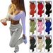 Women's Clothing Women's Thickened Sweatshirt Fabric Sports Leisure Drawstring Pants Style With Pockets For Formal & Casual For Women_ecoleips.com